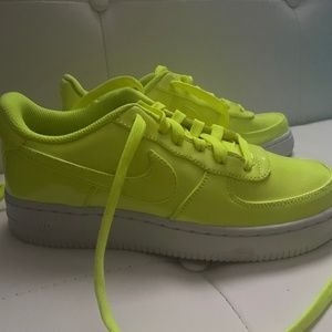 Brand new Neon Green/Yellow "Volt" Nike Air Forces, Size 5Y,